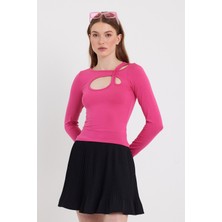 Quhox Kadın Allegro T-Shirt Pembe