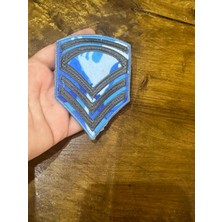 10X7 cm Ütü Ile Yapışan Mavi Apolet Arma Dikiş Giyim Aplike