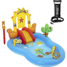 Sole 62002 Pompalı- Bestway 53118 Wild West Kaydıraklı Fıskiyeli Aksesuarlı Aquapark Şişme Eğlence Havuzu -264X188X140 cm