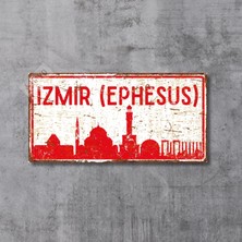 Hayg Equipment Izmir Silüetli Dekoratif Alüminyum Tabela - Izmir Manzaralı Duvar Dekoru Levha - 10cmx20cm