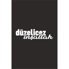 Laputa Tükkan 30 x 8 cm Düzelicez Inşallah Yazılı Oto Sticker Araba Cam Sticker