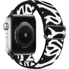FirstModel Apple Watch 38MM / 40MM/ 41 mm (Seriler /se ile Uyumlu) Örgü Tokalı Bant Kordon Siyah Beyaz