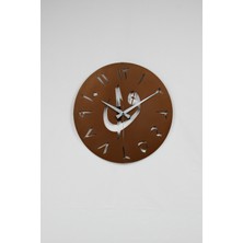 MOOCLOCK Elif-Vav Model Dekoratif Metal Lazer Kesim Akar SESSİZ Mekanizmalı Duvar Saati (40*40 Cm)