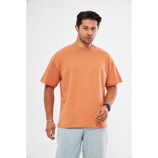 Giyadda Unisex Tarçın Oversize Bol Kalıp T-Shirt (SEVGİLİ ÇİFT KOMBİNİ ÖNERİ)