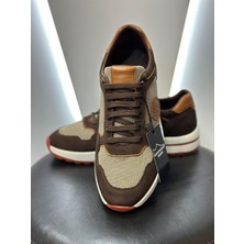 Aristocrat Shoes Triko Bağcıklı Yürüyüş Spor Ayakkabı Kahverengi