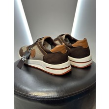 Aristocrat Shoes Triko Bağcıklı Yürüyüş Spor Ayakkabı Kahverengi
