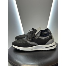 Aristocrat Shoes Triko Bağcıklı Yürüyüş Spor Ayakkabı Siyah Gri