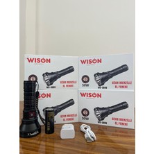 WISON WS-3899 Uzun Menzilli Profesyonel El Feneri 50 Watt 4800 Mah Pil, Süper Parlak Beyaz LED BT90