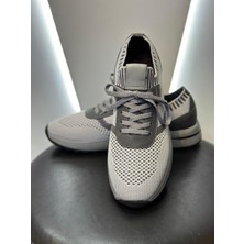 Aristocrat Shoes Triko Bağcıklı Yürüyüş Spor Ayakkabı Gri Füme