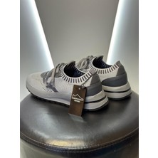 Aristocrat Shoes Triko Bağcıklı Yürüyüş Spor Ayakkabı Gri Füme