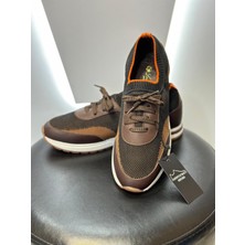 Aristocrat Shoes Triko Bağcıklı Yürüyüş Spor Ayakkabı Siyah Kahverengi