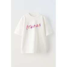 The Wert Unisex Lets Be Legendar Tasarım Baskılı Pamuk Beyaz Oversize T-Shirt