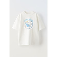 The Wert Unisex Just Hodl Te The Moon Tasarım Baskılı Pamuk Beyaz Oversize T-Shirt