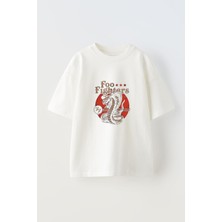 The Wert Unisex Foo Fıghters Tasarım Baskılı Pamuk Beyaz Oversize T-Shirt