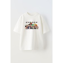 The Wert Unisex Just A Girl Who Loves Anime Tasarım Baskılı Pamuk Beyaz Oversize T-Shirt