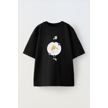 Unisex Minimalistic Trafalgar Law Tasarım Baskılı Pamuk Sıyah Oversize T-Shirt