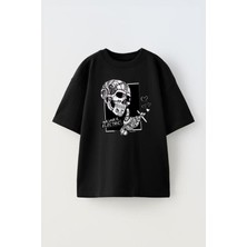 Unisex Our Lovers Electrıc Tasarım Baskılı Pamuk Sıyah Oversize T-Shirt