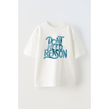 Unisex Don Need Reason Tasarım Baskılı Pamuk Beyaz Oversize T-Shirt