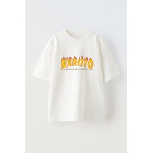 The Wert Unisex Naruto Shıppuden Tasarım Baskılı Pamuk Beyaz Oversize T-Shirt
