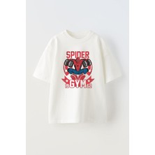 Unisex Spıderman Gym 1962 Tasarım Baskılı Pamuk Beyaz Oversize T-Shirt
