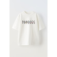 The Wert Unisex Physics Tasarım Baskılı Pamuk Beyaz Oversize T-Shirt