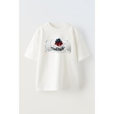 Unisex Dont Neverson Tasarım Baskılı Pamuk Beyaz Oversize T-Shirt