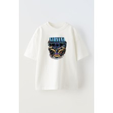 The Wert Unisex Nirvana Kurt Coban Tasarım Baskılı Pamuk Beyaz Oversize T-Shirt