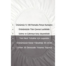 Latte Tekstil Krem Renkli  Pamuklu Penye Kumaş Fitted Lastikli Çarşaf Tek-Çift-Battal Ebat