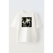 Unisex Zidane Pele Maradonna Maradona Tasarım Baskılı Pamuk Beyaz Oversize T-Shirt
