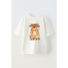 The Wert Unisex Always Confused Tasarım Baskılı Pamuk Beyaz Oversize T-Shirt