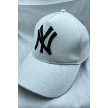 Tekno Trust Siyah Unisex Beyaz Beyzbol Şapka - Ny New York Siyah Nakışıyla Şıklık ve Güneş Koruması!  Teksti