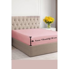Latte Tekstil Pembe Renkli  Pamuklu Penye Kumaş Fitted Lastikli Çarşaf Tek-Çift-Battal Ebat