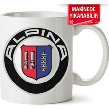 Çakılap Bmw Alphina Logo Baskılı Porselen Kupa Bardak