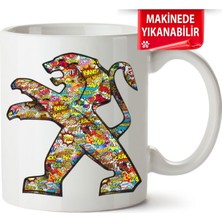 Çakılap Peugeot Logo Baskıpı Porselen Kupa Bardak