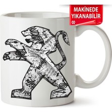 Çakılap Peugeot Logo Baskıpı Porselen Kupa Bardak