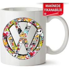 Çakılap Vw Logo Baskıpı Porselen Kupa Bardak