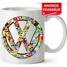 Çakılap Vw Logo Baskıpı Porselen Kupa Bardak (Kp-Otmbl-Vw)