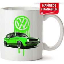 Çakılap Vw Golf 1 Baskıpı Porselen Kupa Bardak (Kp-Otmbl-Vw)