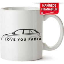 Çakılap Skoda Fabia 3 Baskıpı Porselen Kupa-Bardak