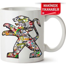 Çakılap Peugeot Logo Baskıpı Porselen Kupa Bardak