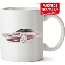 Çakılap Skoda Fabia 2 Baskıpı Porselen Kupa Bardak