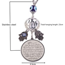 Mingjin Shop2 AL17505-GÜMÜŞ Islam Allah Kuran Sürücü Güvenle Araba Dikiz Aynası Paslanmaz Çelik Araba Kolye Asılı Araba Şekillendirici Aksesuarları (Yurt Dışından)