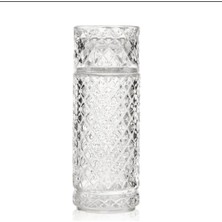Alegre Glass El Yapımı Cam Kafes Başucu Sürahisi 730 ml