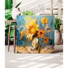 Ar Ajans Kanvas Tablo Ayçiçeği Sunflower Yağlı Boya Görünümlü Dekoratif Kanvas Tablo