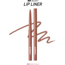 PERIPERA Kadife Bitiş Sunan, Yoğun Pigmentli Dudak Kalemi Peripera Ink Velvet Lip Liner (04 Milky Brown)