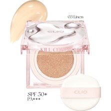 CLIO Yoğun Nem ve Parlaklık Sağlayan Cushion CLIO Kill Cover High-Glow Cushion (3 Linen) SPF50+ PA++++