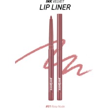 PERIPERA Kadife Bitiş Sunan, Yoğun Pigmentli Dudak Kalemi Peripera Ink Velvet Lip Liner (01 Rosy Nude)