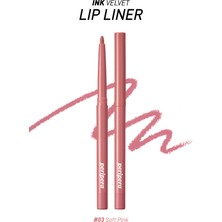 PERIPERA Kadife Bitiş Sunan, Yoğun Pigmentli Dudak Kalemi Peripera Ink Velvet Lip Liner (03 Soft Pink)