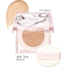 CLIO Yoğun Nem ve Parlaklık Sağlayan Cushion CLIO Kill Cover High-Glow Cushion (4 Ginger) SPF50+ PA++++