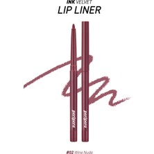 PERIPERA Kadife Bitiş Sunan, Yoğun Pigmentli Dudak Kalemi Peripera Ink Velvet Lip Liner (02 Wine Nude)